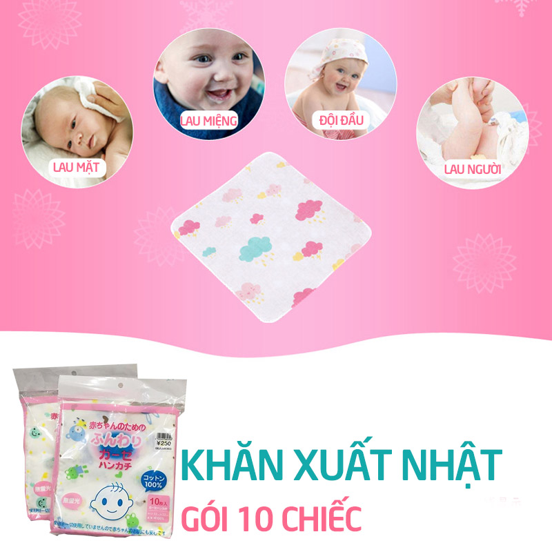 Combo 5 gói 50 khăn sữa cho bé in hình 82308